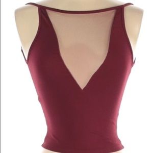 UO Silence + Noise sheer v neck crop top